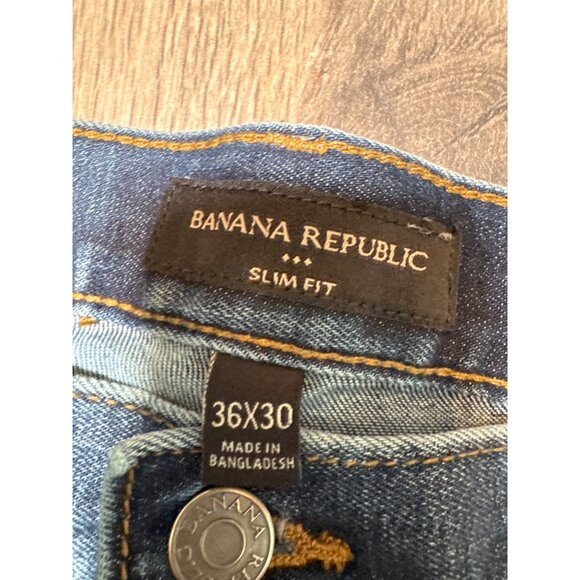 Banana Republic Mens Slim Fit Jeans 36X30 Blue Denim Made In Bangladesh - Picture 2 of 6